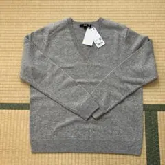 UNIQLO 100%カシミヤ Vネックセーター XL グレー