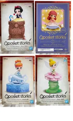 Qposket stories アリエル　アリス　ティンカーベル他　23点⑧ お花の上にちょこんと座るティンカー・ベルのフィギュア