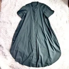 極美品 ヒロココシノ　 ロングシャツワンピース 変形デザイン　コクーンワンピースのサムネイル