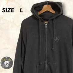 b*e様 アメリカ古着ダークグレー フルジップパーカー裏起毛　Lサイズ