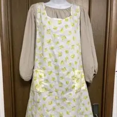ミモザ柄リバーシブルエプロン