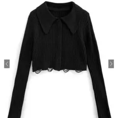 GRL ダメージショート丈ニットカーディガン