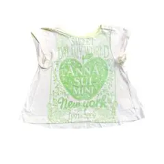 ANNA SUI mini グリーン りんご ラメプリント Tシャツ 90cmのサムネイル
