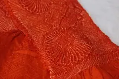 美品 帯揚げ 絞り 朱色