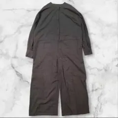 アプレトロ オールインワン ワイド カーキ ゆったり ナチュラル シンプル 綿のサムネイル