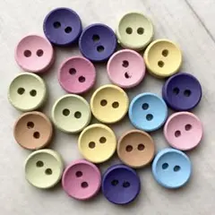 ウッドボタン☆ミニ パステル☆木製ボタン20個セット