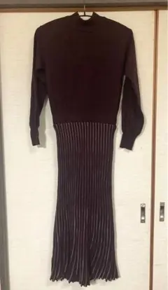 ロペピクニック ROPE PICNIC ニットワンピース ボルドー 赤