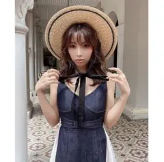 eimyistoire ロングリボンカンカン麦わら帽子　カンカン帽