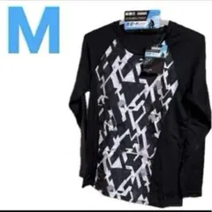 M●黒×白●CLOSSHI★WARM&OUTDOOR★裏起毛★メンズ丸首シャツ