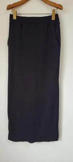 【andme アンドミー】リブ ロング タイト スカート セルフカット可