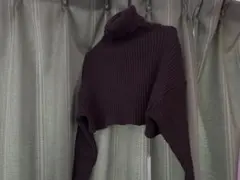 リブ編みタートルネックセーター F
