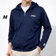 FILA フィラ ジャケット スポーツウェア M メンズ ロゴ刺繍 フーディー