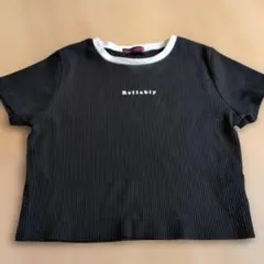 Lovetoxic リブ編み Tシャツ 黒