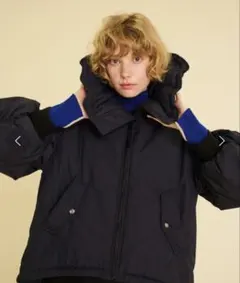 LANVIN en Bleu ビックカラー中綿MA-1ブルゾン