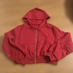 レッド クロップドパーカー Mサイズ