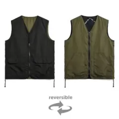[TAION] ノンダウンミリタリーリバーシブルVネックベスト