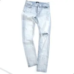 amiri スキニーデニム ボタンフライ ペイント ダメージ 36 XLのサムネイル
