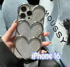 シルバー ハート iPhoneケース カメラ保護 iPhone16のサムネイル