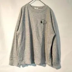 専用PEANUTS スウェット M グレー スヌーピー刺繍 ビッグシルエット