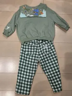 ピーターパン 襟付きトレーナー 刺繍入りズボン ティンカーベル