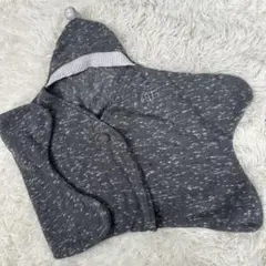 星型　フード付き　おくるみ・ブランケット　新生児　グレー　オーガニックコットン