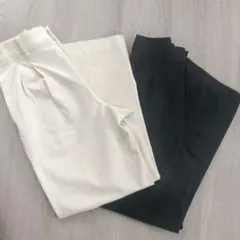 UNIQLOタックワイドパンツ Sサイズ ブラック ホワイト