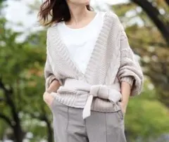 新品タグつき Doula Doula ベルト付 ニットカーディガン