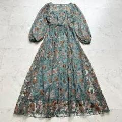 kastane オケージョン embroidery organdy dress
