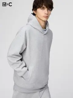 ユニクロC スウェットオーバーサイズプルパーカ XL 灰色