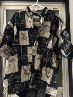 馬プリント オーバーサイズシャツ