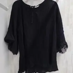 ブラック フレアスリーブ トップスチュニック新品