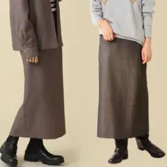 美品　ウール　100% タイトスカート　ブラウン　ハイウエスト