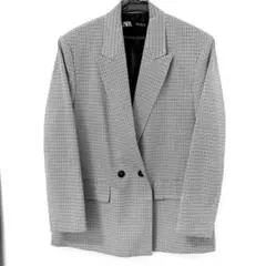 ZARA チェック柄 テーラードジャケット EUR M