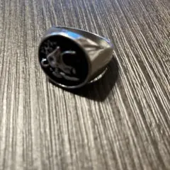 【2030】新品 アメカジ シルバー調 ロゴ入り カジュアルリング 19号