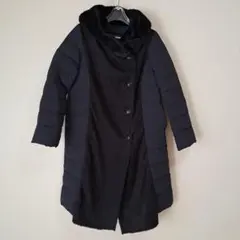 【ダウン/フェザー】軽量 コート 濃紺 Mサイズ