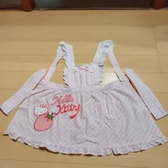 ハローキティ エプロン ピンク チェック柄