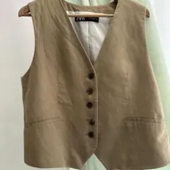 ZARA ベージュ ノースリーブベスト L