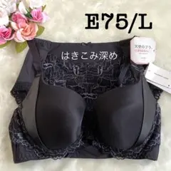 E75/L◆トリンプ 天使のブラ スリムライン502◆ブラック◆ブラ＆ショーツ