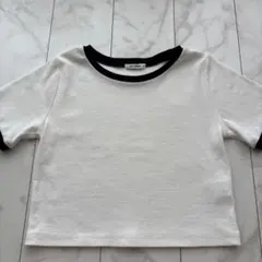 WEGO リンガーTシャツ ホワイト襟袖ブラック Mのサムネイル