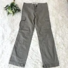 リラックスクローズ カジュアルパンツ L カーキ ストレッチ 美シルエット