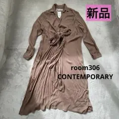 【新品】room306 CONTEMPORARY リボン付 デザインロングシャツ