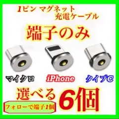 【超激安】便利 選べる端子 マグネット充電ケーブル端子 6個 アダプター