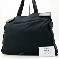 ✨希少✨ プラダ トートバッグ 肩掛け ナイロン 本革 レザー ロゴ型押し