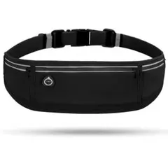 未使用✨ ランニングポーチ ウエストバッグ スマホ対応 軽量 大容量 ベルト 黒