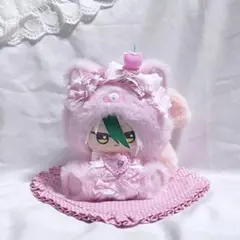 ハンドメイド 着ぐるみ おすわりぬい服 推し活 さくらんぼ 桃色 d225