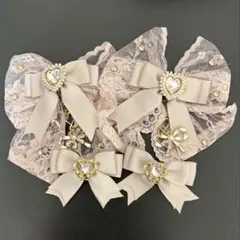 LIZLISA ストロベリーギンガム4つセットクリップヘアクリップ ピンク