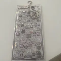 【正規品】光るジュエルプチドロップ　しろくろドロップ シール