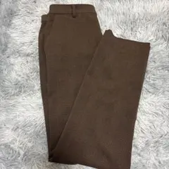 UNIQLO スマートアンクルパンツ ブラウン チェック柄 スラックス ユニクロ