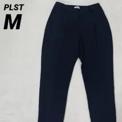 PLST テーパードパンツ スラックス とろみ きれいめ ダークネイビー M