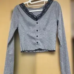 SHEINワンホン グレーレーストップス